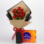 10 Red Roses & Cadbury Celebrations Combo